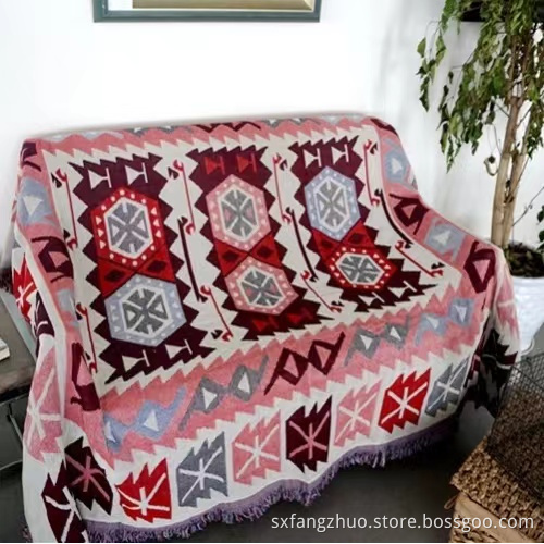 Wholesale boho customized blanket Bohemian geometry sofa throw blanket